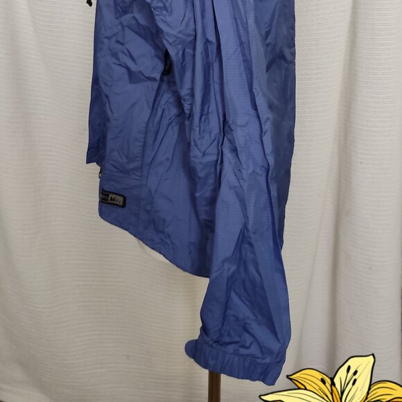 REI Elements E1 Hooded Blue Rain Jacket | Zipper | Vents | Waterproof | Medium - Picture 7 of 16